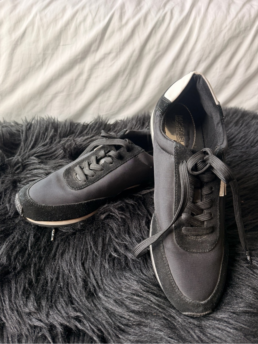 Michael Kors Black Low-Top Lace-Up Sneakers